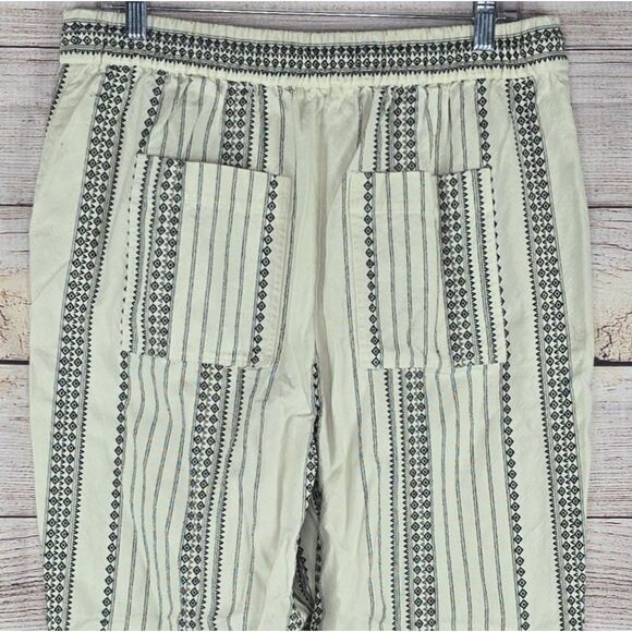 by Anthropologie Beach Trousers Textured Boho High Rise Ankle Pants Large - Picture 7 of 9